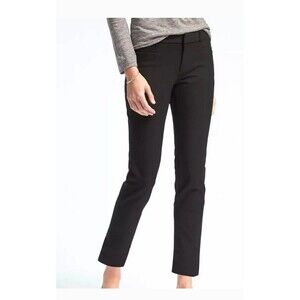 BANANA REPUBLIC Sloan Bi Stretch Ankle Black Pants Rayon Cotton Office Career 2